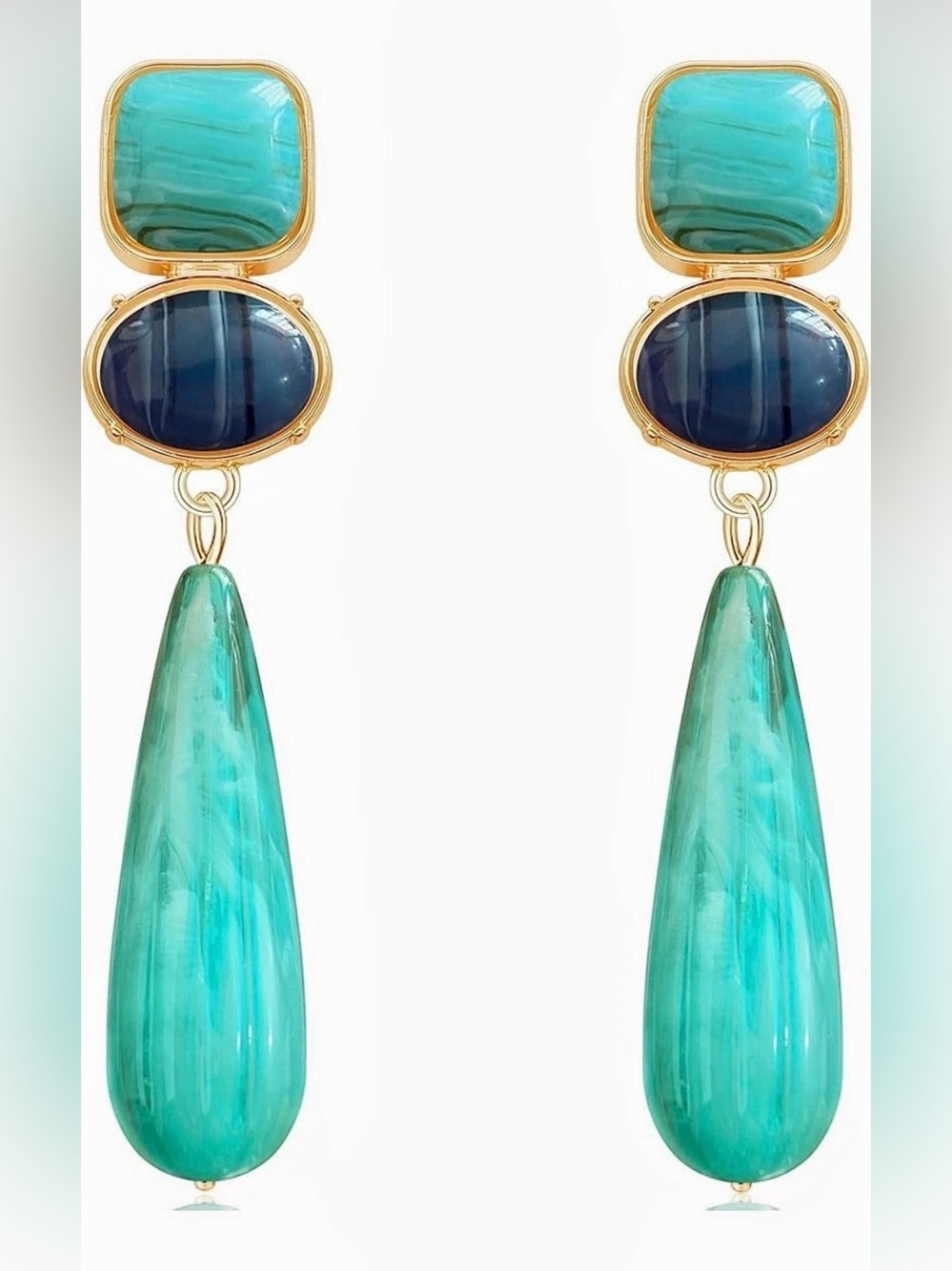 Turquoise Drop Earrings - Picture 2 of 6